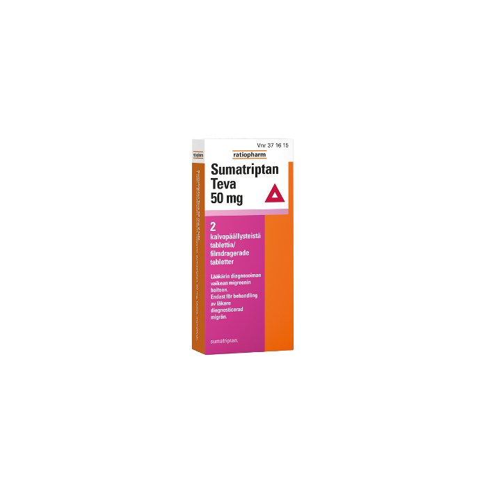 SUMATRIPTAN TEVA tabletti, kalvopäällysteinen 50 mg 2 fol