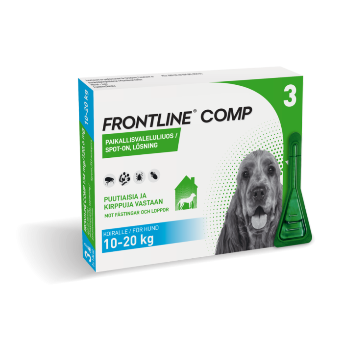 FRONTLINE COMP paikallisvaleluliuos 134 mg / 120.6 mg Pipetti 3 x 1.34 ml