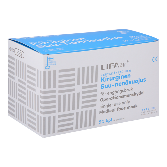 Lifa Air kirurginen suu-nenäsuojus sininen type IIR 50 kpl kuva 3