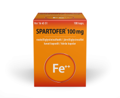 SPARTOFER kapseli, kova 100 mg 100 fol