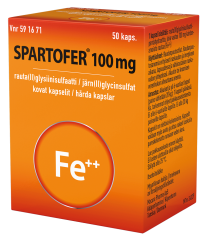 SPARTOFER kapseli, kova 100 mg 50 fol