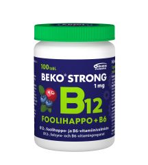 Beko Strong B12+foolihappo+B6 mustikka-karpalo 100 purutabl